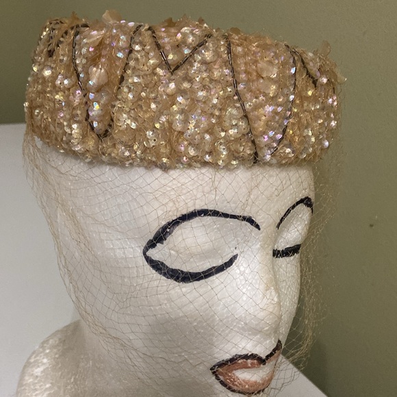 Really Cute Beige Topper/PB Hat/ Church by Coralie - Picture 4 of 11